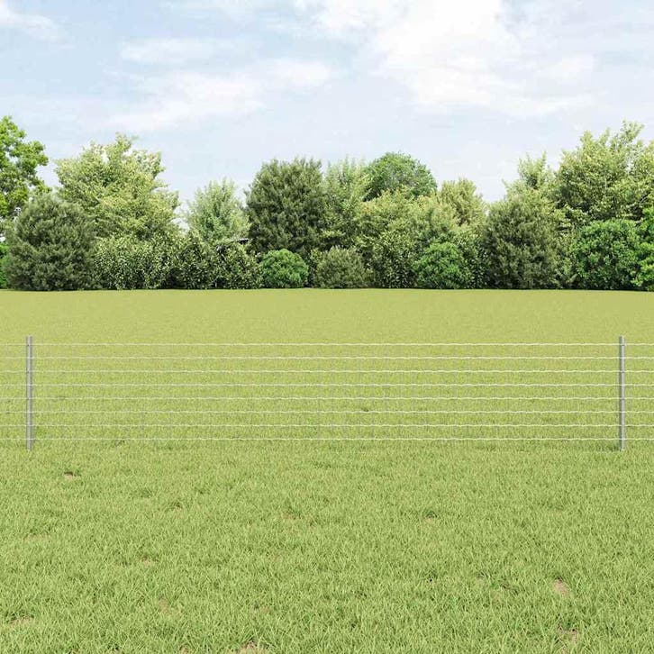 vidaXL Ingegraven hekpaal 11 st Zilverkleurig 80 cm, Jardin & Terrasse, Poteaux, Poutres & Planches, Envoi