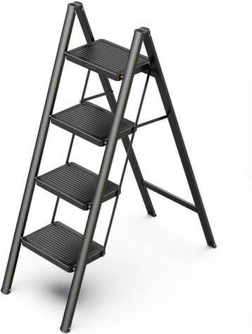 Moeve Keukentrap 4 treden - Huishoudtrap inklapbaar -, Doe-het-zelf en Bouw, Ladders en Trappen, Verzenden, Nieuw, Trap