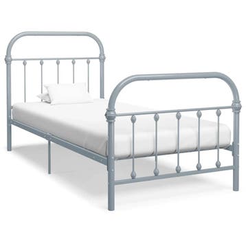 vidaXL Bedframe metaal grijs 90x200 cm, Verzenden, Nieuw