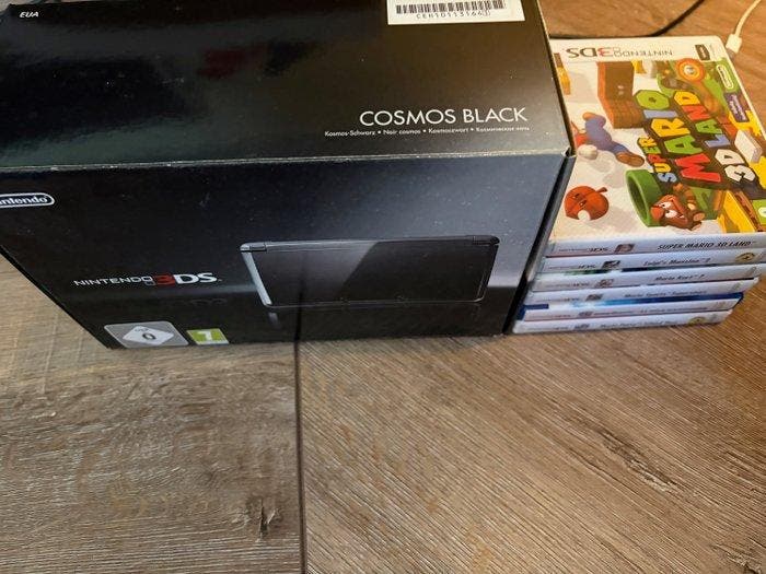 Nintendo - 3DS - Nintendo 3DS Cosmos Black met 6 originele, Games en Spelcomputers, Spelcomputers | Overige Accessoires