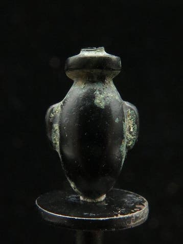 Oud-Egyptisch Obsidiaan Hart (ib) amulet (1x) - 1.5 cm