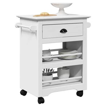 vidaXL Keukentrolley BODO 67,5x45x80 cm wit, Huis en Inrichting, Verzenden, Nieuw
