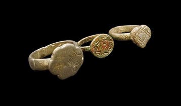 Middeleeuws Brons Versierde ringen - 23 mm (Zonder, Antiek en Kunst