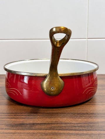 Aubecq - Plat de cuisson - Acier épais, Laiton - Ancienne