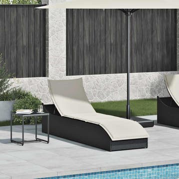 vidaXL Ligstoel inklapbaar met kussen opbergruimte poly, Tuin en Terras, Verzenden, Nieuw