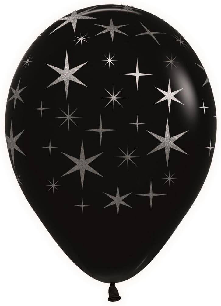 Ballonnen Bold Stars Black Metallic Ink Silver 30cm 25st, Hobby & Loisirs créatifs, Articles de fête, Envoi