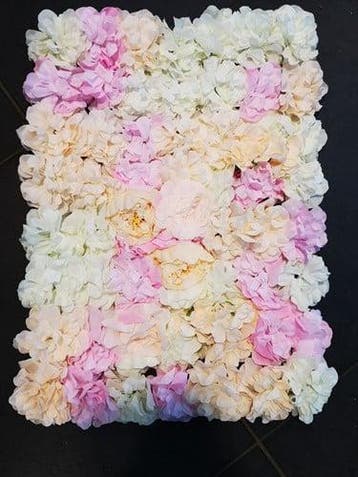 Flowerwall 40x60 cm Wit Roze Zalmkleur