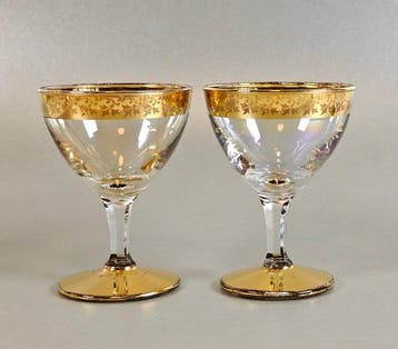 Drinkservies (6) - Portglas, likeurglas - Glas - Getint en