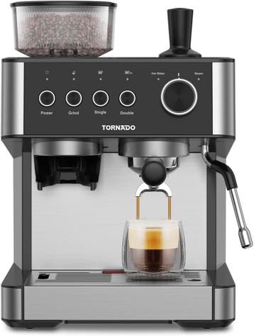 Tornado Koffiemachine met molen | Tweede kansje | OP = OP, Verzenden, Espresso apparaat, 10 kopjes of meer, Gemalen koffie