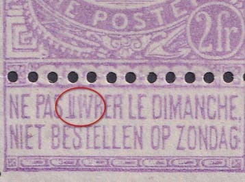 Belgique 1900 - Leopold II - barbe fine - 2F Violet avec