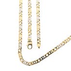 Bicolor gouden marine schakelketting, Ophalen of Verzenden, Gebruikt, Overige kleuren, Goud