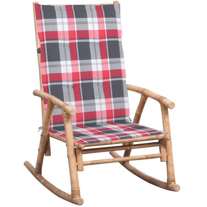 vidaXL Schommelstoel met kussen bamboe, Tuin en Terras, Tuinstoelen, Nieuw, Verzenden