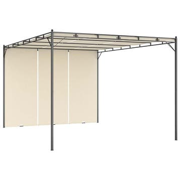vidaXL Tuinprieel met zijgordijn 4x3x2,25 m crème, Tuin en Terras, Verzenden, Nieuw