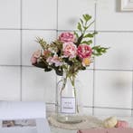 Kunst Boeket - Zijden Rozen Roos Bloemen Luxe Boeketten, Huis en Inrichting, Woonaccessoires | Kunstplanten en Kunstbloemen, Verzenden