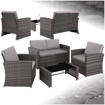 Wicker lounge Lucca - grijs/lichtgrijs, Tuin en Terras, Verzenden, Nieuw