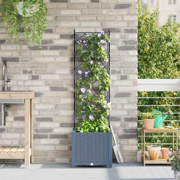 vidaXL Plantenbak Lichtgrijs 40 x 40 x 143 cm PP, Verzenden, Nieuw