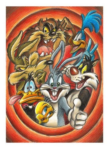 Joan Vizcarra Giclée - Looney Tunes Family! – Hand-Signed, Nieuw in verpakking