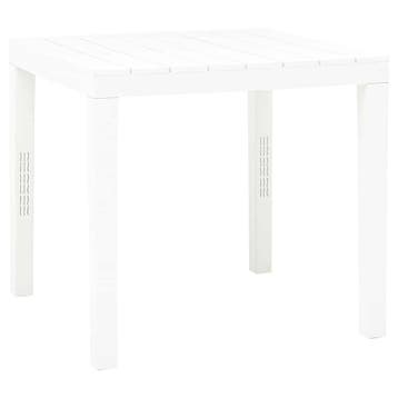 vidaXL Tuintafel 78x78x72 cm kunststof wit, Jardin & Terrasse, Verzenden