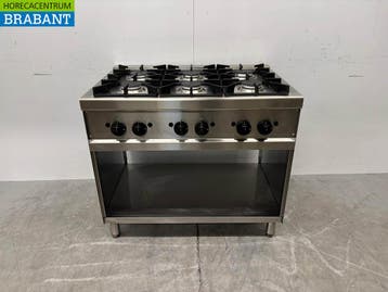 Cuisinière à gaz Giga en acier inoxydable, 6 brûleurs, 100, Verzenden