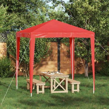 vidaXL Partytent 200 x 200 x 240 cm Rood PE en staal, Verzenden