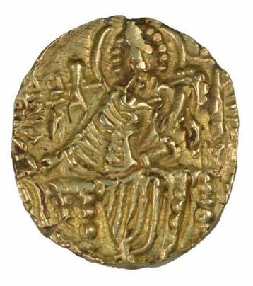 Kushanrijk. Shaka (AD 300 - 330). Gold Dinar, Postzegels en Munten