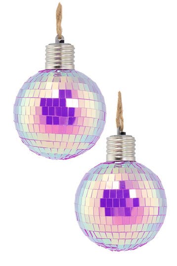 KIMU® 2x Discobal Ø 8 cm LED Iridescent Paars  Discobol Klei, Ophalen of Verzenden, Nieuw