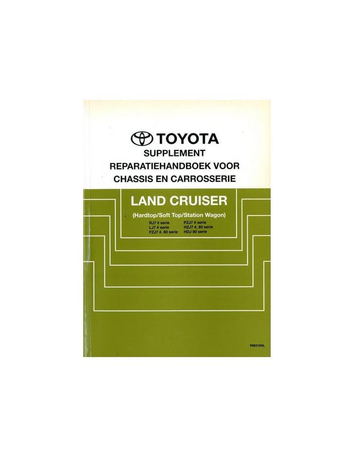 1992 TOYOTA LANDCRUISER CHASSIS & CAROSSERIE WERKPLAATSHAN.., Autos : Divers, Modes d'emploi & Notices d'utilisation, Enlèvement ou Envoi