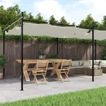 vidaXL Pergola met uitschuifbaar dak 589x292x230, Jardin & Terrasse, Tonnelles, Verzenden