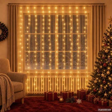 vidaXL Lichtsnoergordijn met 300 LEDs en 8 functies 3x3 m, Verzenden