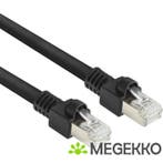 ACT Zwart 0,5 meter S/FTP CAT7 PUR flex patchkabel snagless, Verzenden, Nieuw