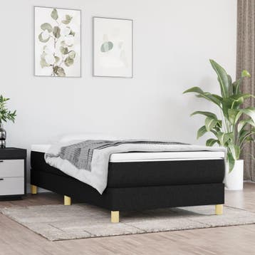 vidaXL Boxspring bed 80x200 cm stof zwart, Verzenden, Nieuw