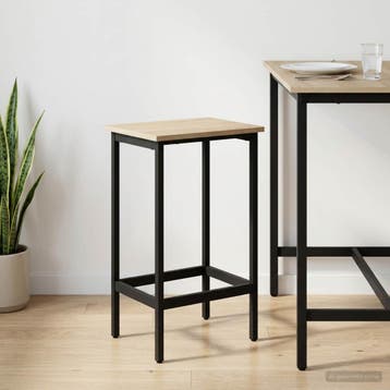 vidaXL Barkruk Sonoma Eiken 40 x 32 x 74 cm Bewerkt hout, Verzenden, Nieuw