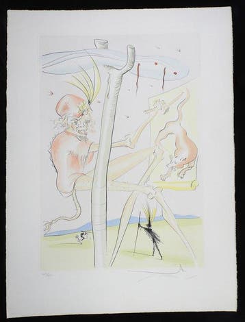 Salvador Dali (1904-1989) - Le Singe Et Le Léopard