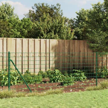 vidaXL Draadgaashek met grondankers 1,1x10 m groen, Verzenden, Nieuw