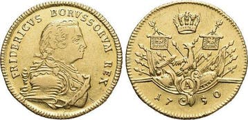 Goud-friedrichsdor 1750 A Brandenburg-Preussen Pruisen Fr..., Timbres & Monnaies, Verzenden