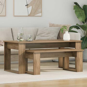 vidaXL Koffietafel Set 2 st Artisan Eiken 100 x 50 x 42 cm, Verzenden, Nieuw