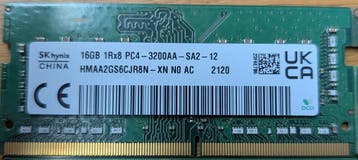 SODIMM 16GB 1Rx8 PC4-3200AA-SA2 Non-ECC Unbuffered (8 stuks), Computers en Software, Gebruikt, DDR4, Ophalen of Verzenden, Laptop