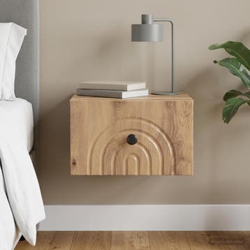 vidaXL Muurbevestigde Nachttafel Artisanaal eiken 33 x 34,5, Verzenden, Nieuw