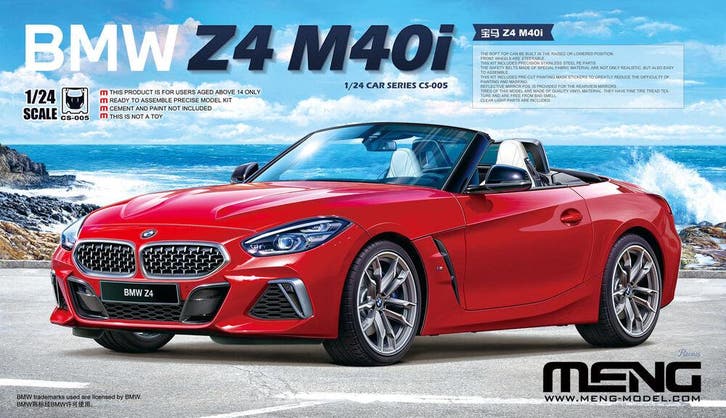 MENG-Model CS-005 BMW Z4 M40i Bouwpakket Schaal 1:24, Hobby en Vrije tijd, Modelbouw | Auto's en Voertuigen, Overige typen, Nieuw