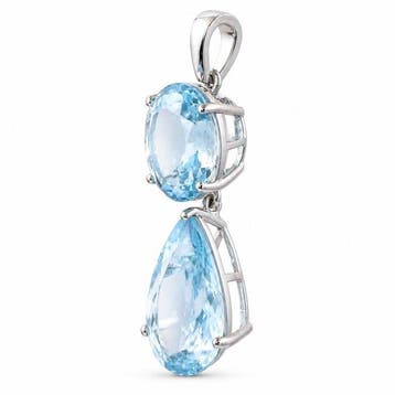 Zonder minimumprijs - Hanger - 14 karaat Witgoud - 6.92ct.