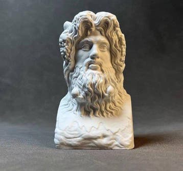 Figuur - Neptune Bust Sculpture - Gips, Antiek en Kunst