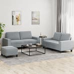 vidaXL 3-delige Loungeset stof lichtgrijs, Verzenden, Nieuw