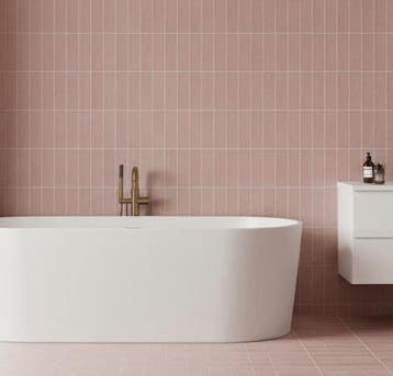 Vloertegel/Wandtegel Valence Hamptons Handvorm Roze Mat 7x28, Keramiek, Nieuw, 20 tot 40 cm, 10 m² of meer