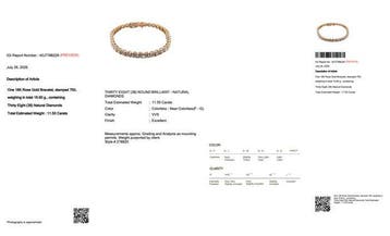 Armband - 18 karaat Roségoud - 11.55ct. tw. Diamant