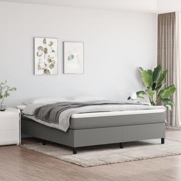 vidaXL Boxspring bed stof donkergrijs 160x200 cm, Verzenden