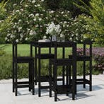 vidaXL 5-delige Barset massief grenenhout zwart, Tuin en Terras, Verzenden, Nieuw