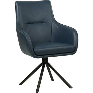 Leren draaibare eetkamerstoel Fancy - Granada Blue (blauw), Ophalen of Verzenden