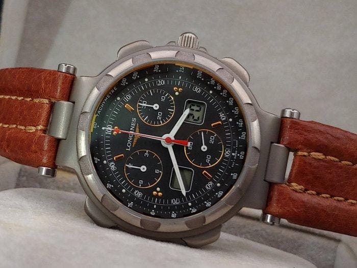 Longines - Conquest Titanium Chronograph - 4009 - Heren -, Bijoux, Sacs & Beauté, Montres | Anciennes | Antiquités