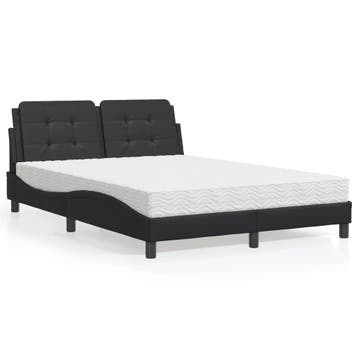 vidaXL Bed met matras Zadar kunstleer zwart 140x200 cm, Verzenden, Nieuw