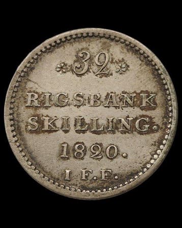 Denemarken. Frederick VI. 32 Rigsbank Skilling 1820 (Zonder, Timbres & Monnaies